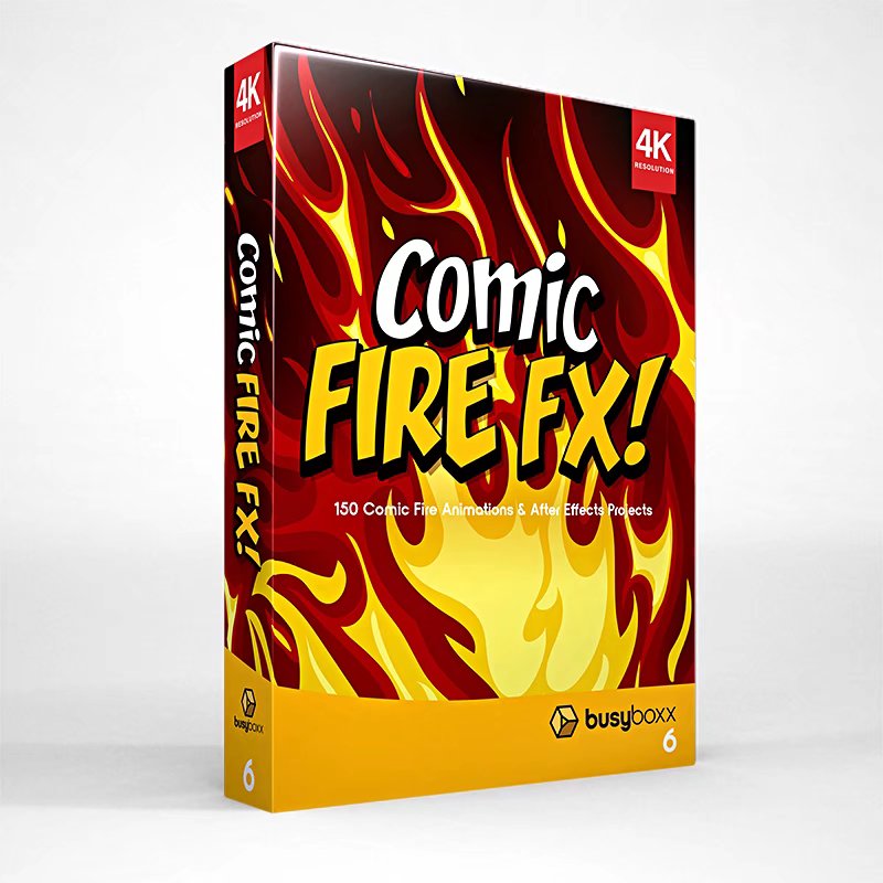 4K视频素材（价值$99）：152个二维动漫卡通火焰燃烧MG动画有透明通道（含AE工程）