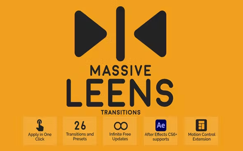 AE脚本预设包-26种摄像机镜头扭曲转换 Massive Leens Transitions