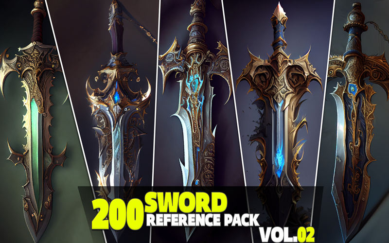 200张武器宝剑大剑长剑概念设计参考图片
