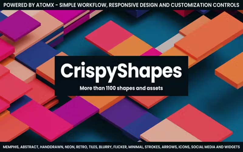 AE脚本预设包-1100多个图形元素动画 CrispyShapes 1.2