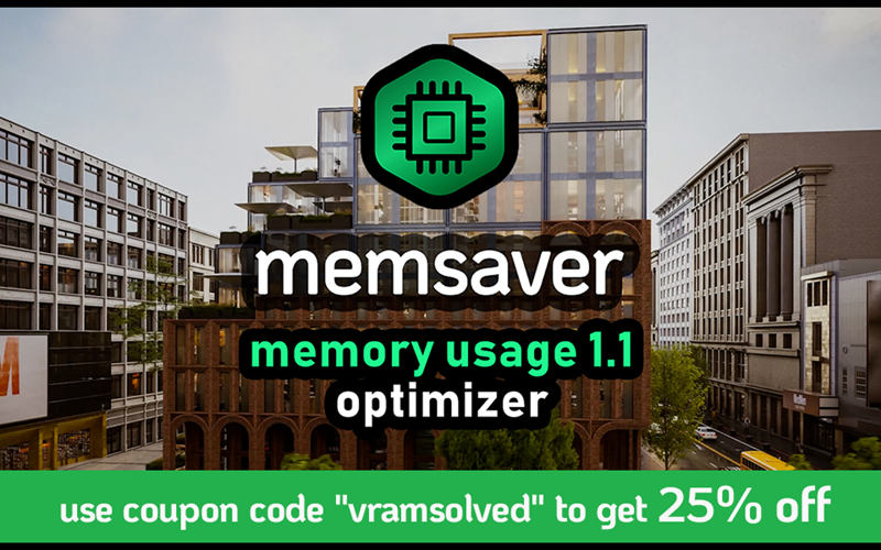 【Blender插件】Memsaver 1.1显存优化内存瘦身贴图压缩图像纹理大小