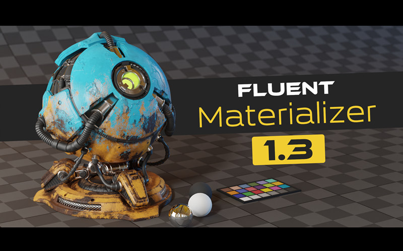 【Blender插件】Fluent Materializer 1.32 一键磨损划痕污垢水渍材质