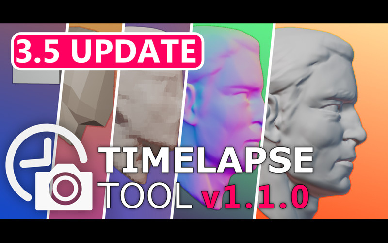 【Blender插件】Timelapse Tool V1.1.1 模型变化延时记录插件