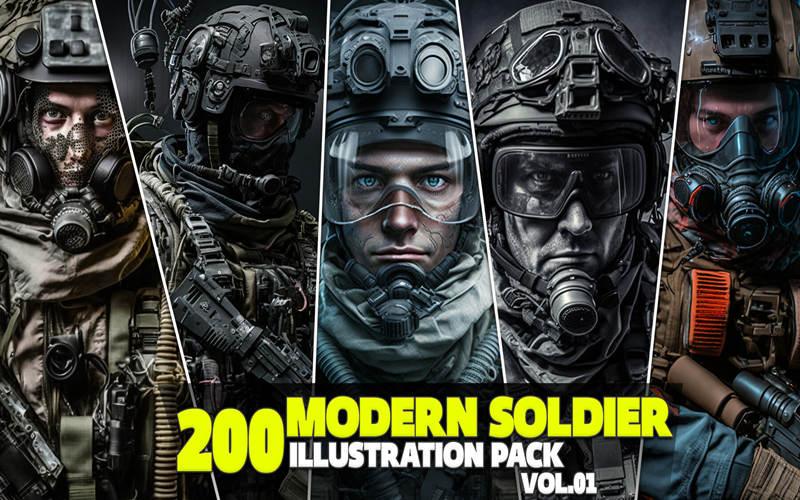 200张现代士兵插画概念设计参考图片 200 Modern Soldier Vol.01