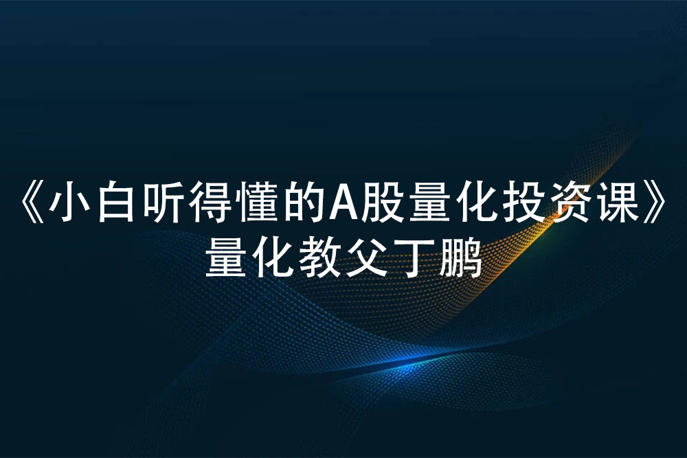 《小白听得懂的A股量化投资课》量化教父丁鹏